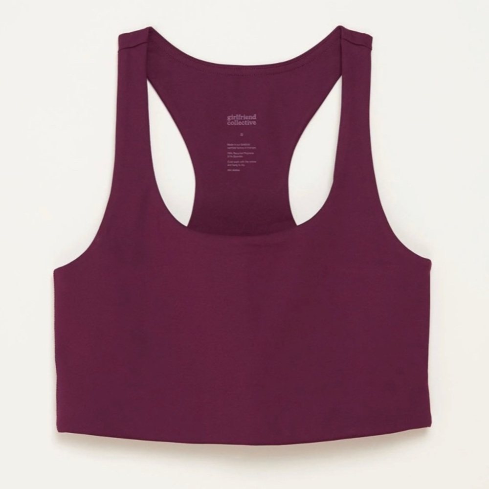 Girlfriend Collective Plum Paloma Racerback Bra Size XS NEW